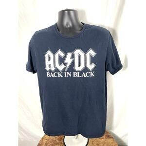 AC/DC Back In Black Band T-Shirt Mens L